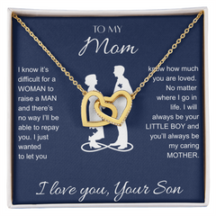 Interlocking Hearts Necklace  - To My Mom I Love You
