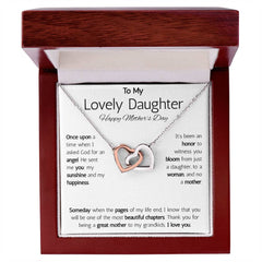 Interlocking Hearts Necklace - To My Lovely Daughter Happy Mother's Day